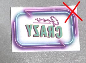 Temporary Tattoo Sticker Printing - Sample of sticker with insufficient safety margin